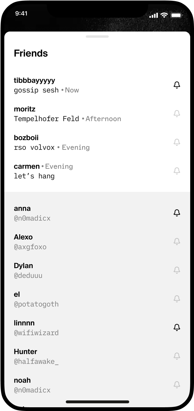 See friends' waves